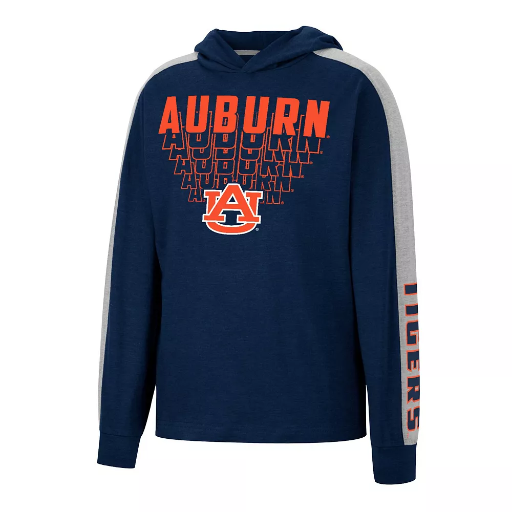 Youth Colosseum Heathered Navy Auburn Tigers Wind Changes Hoodie T-Shirt - Image 3