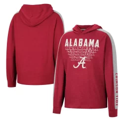 Youth Colosseum Heathered Crimson Alabama Crimson Tide Wind Changes Raglan Hoodie T-Shirt