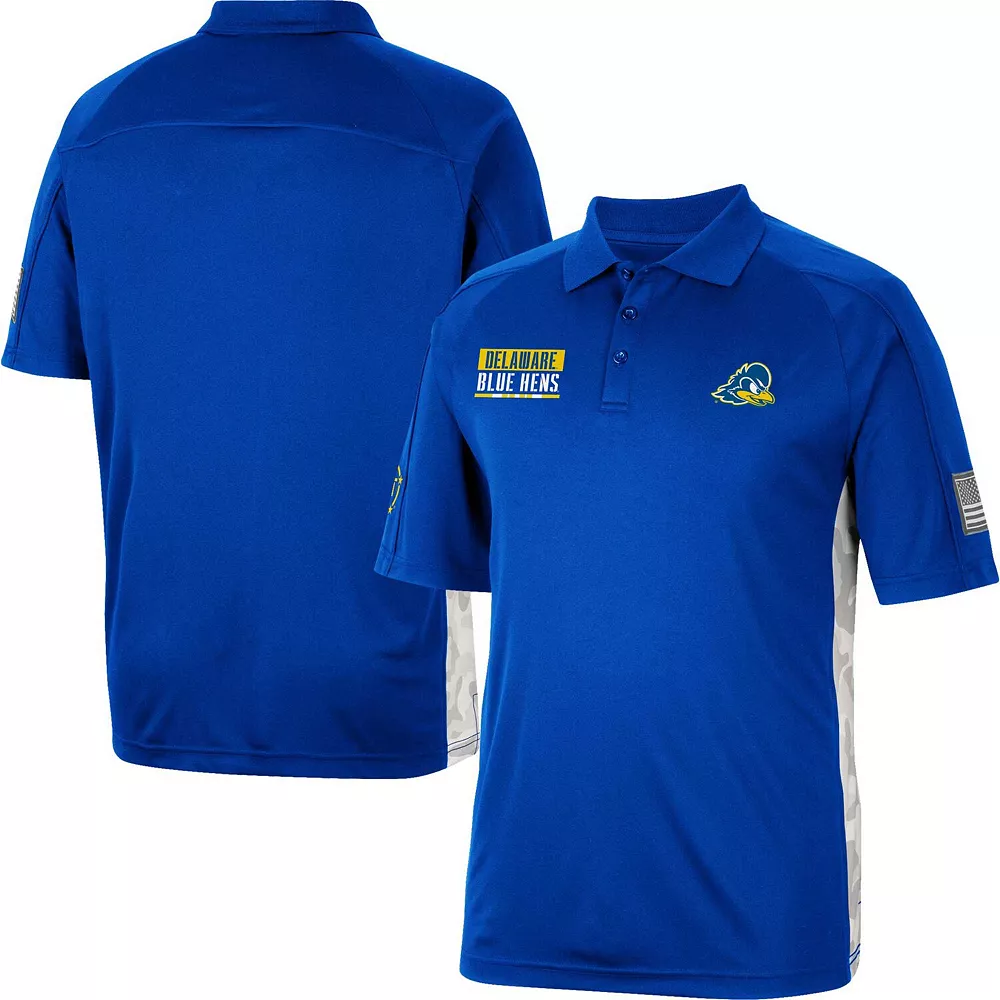 Men's Colosseum Royal Delaware Fightin' Blue Hens OHT Military Appreciation Snow Camo Polo - Image 2