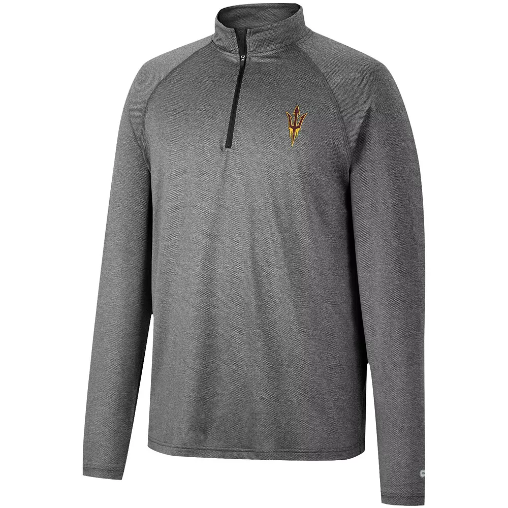 Men's Colosseum Heathered Gray Arizona State Sun Devils Earth First Raglan Quarter-Zip Windshirt - Image 3