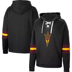 Men's Colosseum Black Arizona State Sun Devils Lace-Up 4.0 Pullover Hoodie