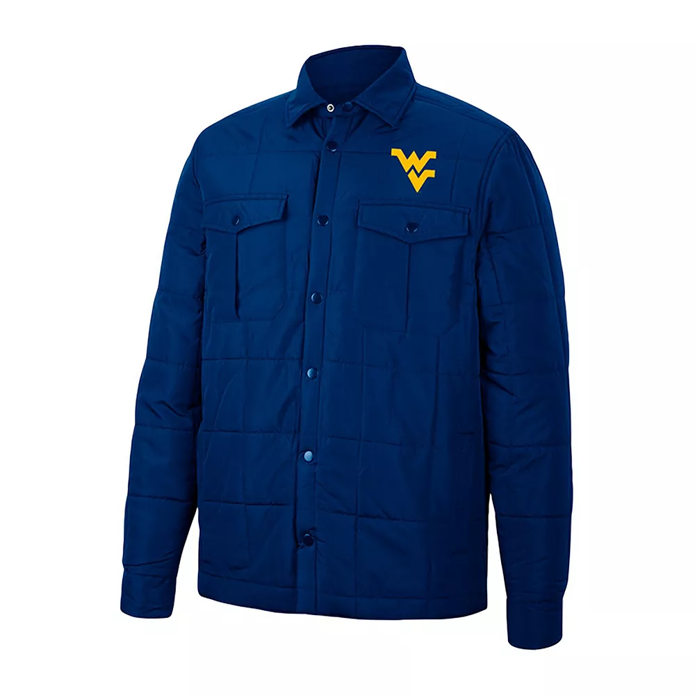 Men's Colosseum Navy West Virginia Mountaineers Detonate Quilted Full-Snap Jacket - Image 3