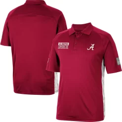 Men's Colosseum Crimson Alabama Crimson Tide OHT Military Appreciation Snow Camo Polo