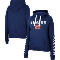 Women's Colosseum Navy Auburn Tigers 3-Hit Pullover Sweatshirt