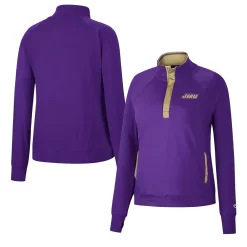 Women's Colosseum Purple James Madison Dukes Kipling Raglan Quarter-Snap Top
