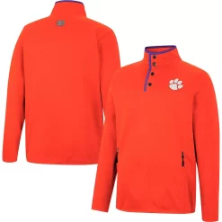 Men's Colosseum Orange Clemson Tigers Rebound Quarter-Snap Jacket