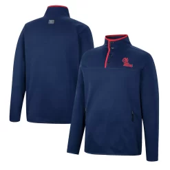 Men's Colosseum Navy Ole Miss Rebels Rebound Quarter-Snap Jacket