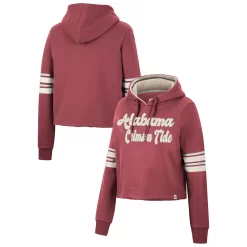 Women's Colosseum Crimson Alabama Crimson Tide Retro Cropped Pullover Hoodie