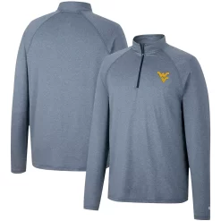 Men's Colosseum Navy West Virginia Mountaineers Earth First Raglan Quarter-Zip Windshirt