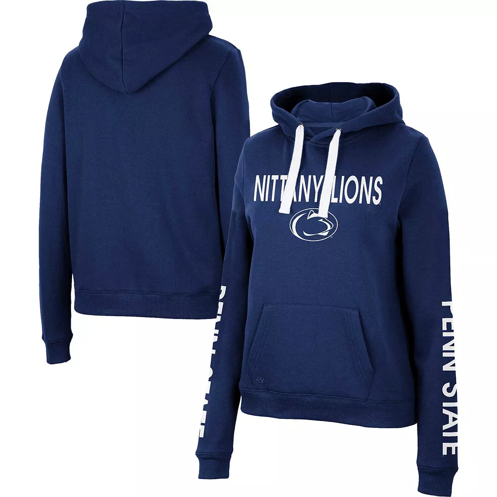 Women's Colosseum Navy Penn State Nittany Lions 3-Hit Pullover Sweatshirt - Image 2