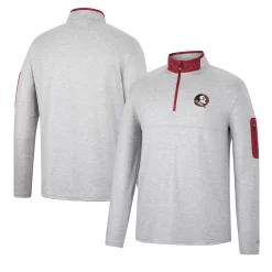 Men's Colosseum Heathered Gray/Garnet Florida State Seminoles Country Club Windshirt Quarter-Zip Jacket