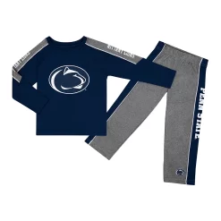 Toddler Colosseum Navy/Heather Gray Penn State Nittany Lions Logo Raglan Long Sleeve T-Shirt & Pants Set