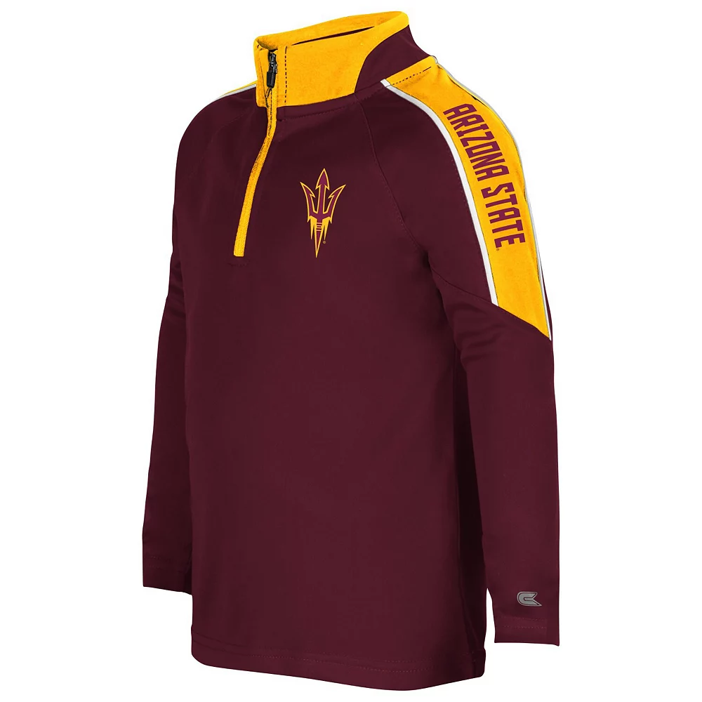 Toddler Colosseum Maroon Arizona State Sun Devils Team Raglan Quarter-Zip Windshirt - Image 3