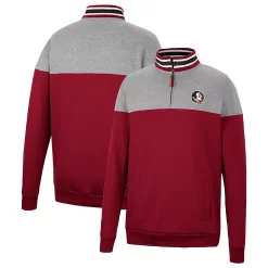 Men's Colosseum Heathered Gray/Garnet Florida State Seminoles Be The Ball Quarter-Zip Top
