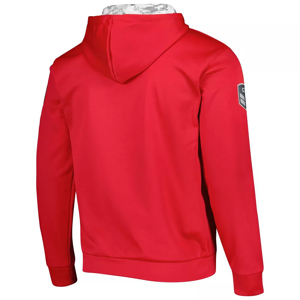 Men's Colosseum Red Nebraska Huskers OHT Military Appreciation Team Color Pullover Hoodie - Image 4