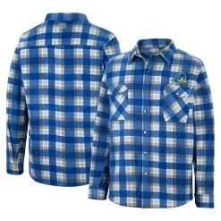 Men's Colosseum Royal/White Delaware Fightin' Blue Hens Ellis Plaid Full-Snap Shirt Jacket