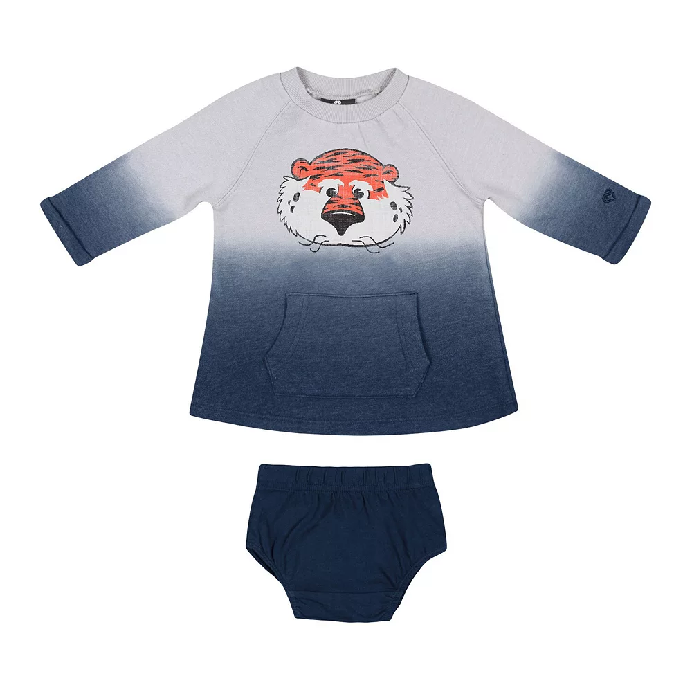 Newborn & Infant Colosseum Gray/Navy Auburn Tigers Hand In Hand Ombre Dress & Bloomers Set - Image 3