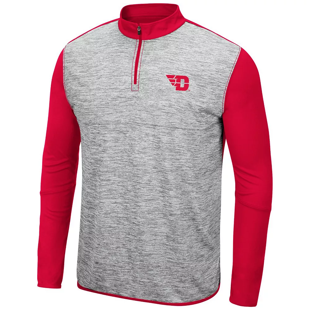 Men's Colosseum Heather Gray/Red Dayton Flyers Prospect Quarter-Zip Jacket - Image 3