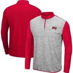 Men's Colosseum Heather Gray/Scarlet UNLV Rebels Prospect Quarter-Zip Jacket