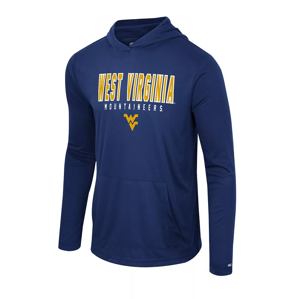 Men's Colosseum Navy West Virginia Mountaineers Team Color Rival Hoodie Long Sleeve T-Shirt - Image 3