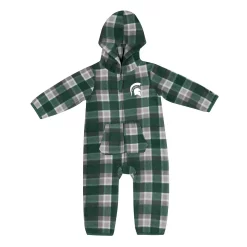 Infant Colosseum Green/Gray Michigan State Spartans Farays Plaid Full-Zip Hoodie Jumper