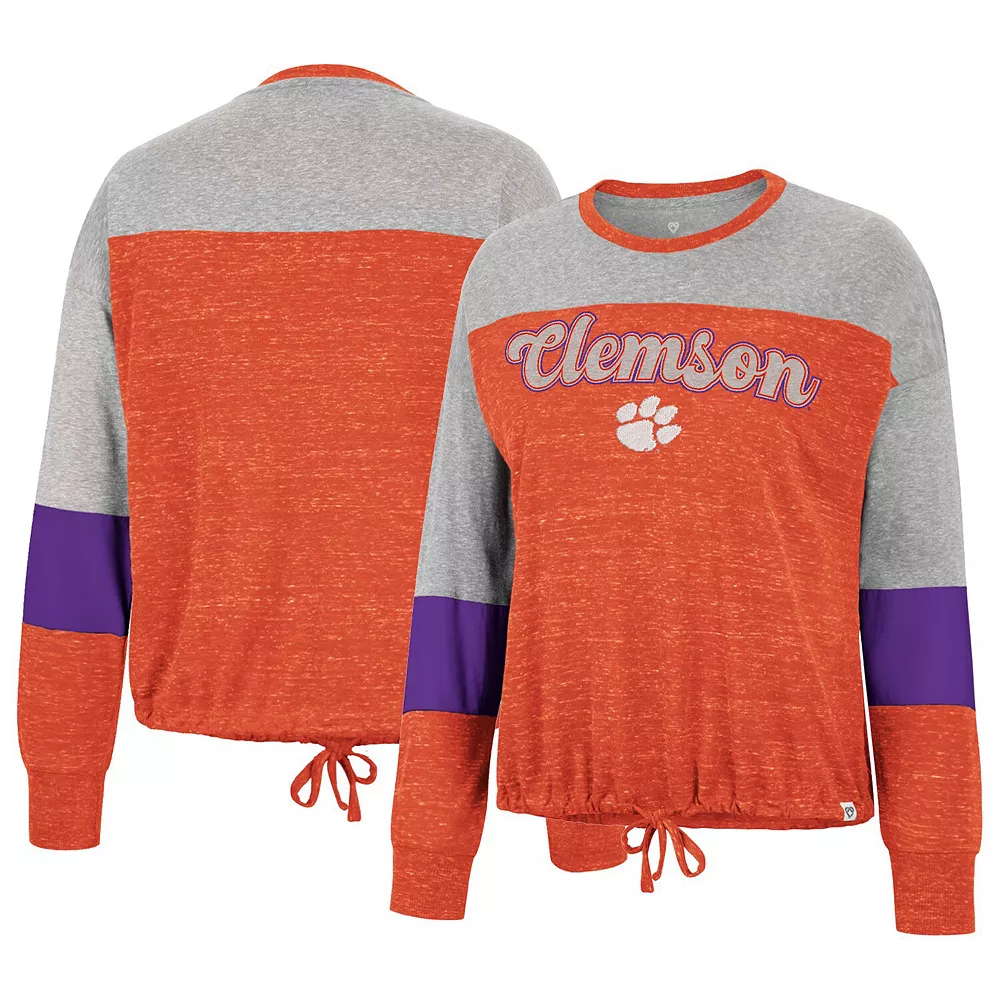 Women's Colosseum Orange Clemson Tigers Joanna Tie Front Long Sleeve T-Shirt - Image 2