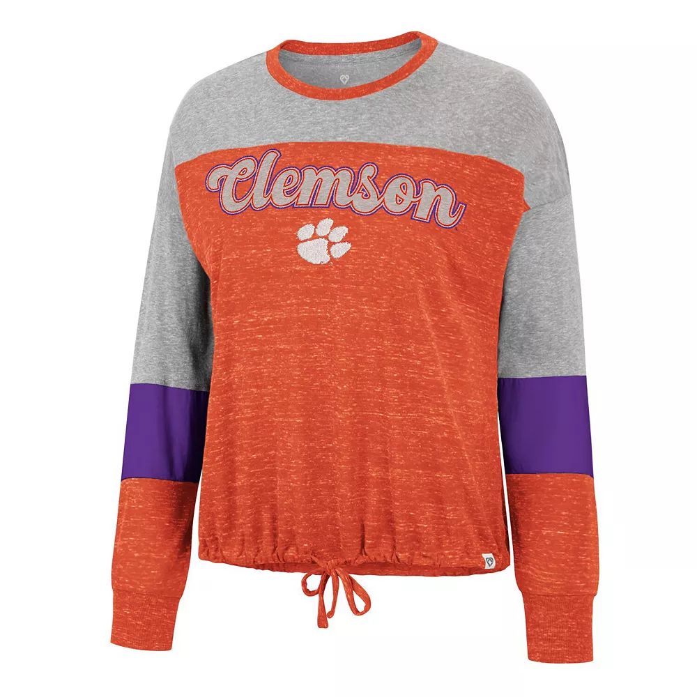 Women's Colosseum Orange Clemson Tigers Joanna Tie Front Long Sleeve T-Shirt - Image 3