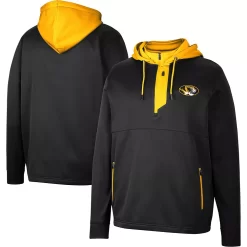Men's Colosseum Black Missouri Tigers Luge 3.0 Quarter-Zip Hoodie