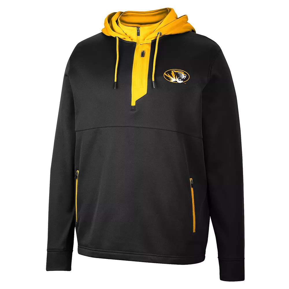 Men's Colosseum Black Missouri Tigers Luge 3.0 Quarter-Zip Hoodie - Image 3