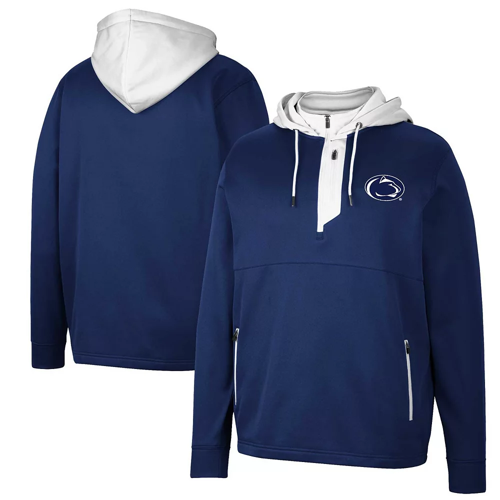 Men's Colosseum Navy Penn State Nittany Lions Luge 3.0 Quarter-Zip Hoodie - Image 2