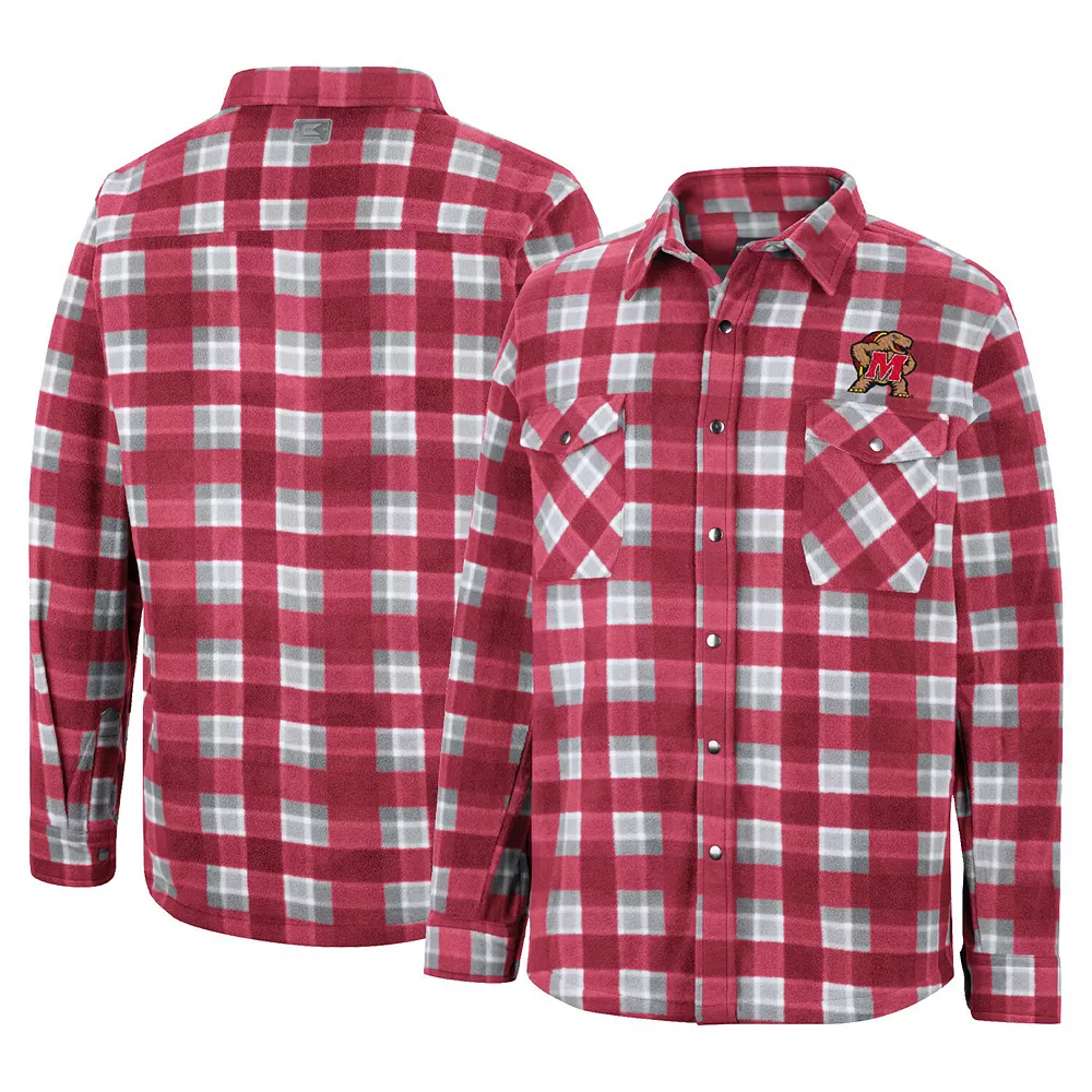 Men's Colosseum Red Maryland Terrapins Ellis Full-Snap Jacket - Image 2