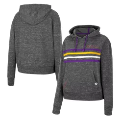 Women's Colosseum Charcoal LSU Tigers Backstage Speckled Pullover Hoodie