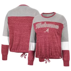 Women's Colosseum Crimson Alabama Crimson Tide Joanna Tie Front Long Sleeve T-Shirt