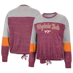 Women's Colosseum Maroon Virginia Tech Hokies Joanna Tie Front Long Sleeve T-Shirt