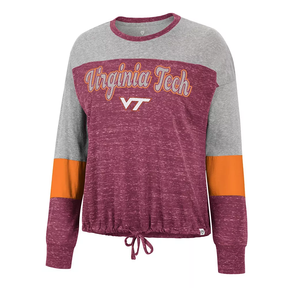 Women's Colosseum Maroon Virginia Tech Hokies Joanna Tie Front Long Sleeve T-Shirt - Image 3