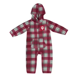 Infant Colosseum Crimson/Gray Indiana Hoosiers Farays Plaid Full-Zip Hoodie Jumper