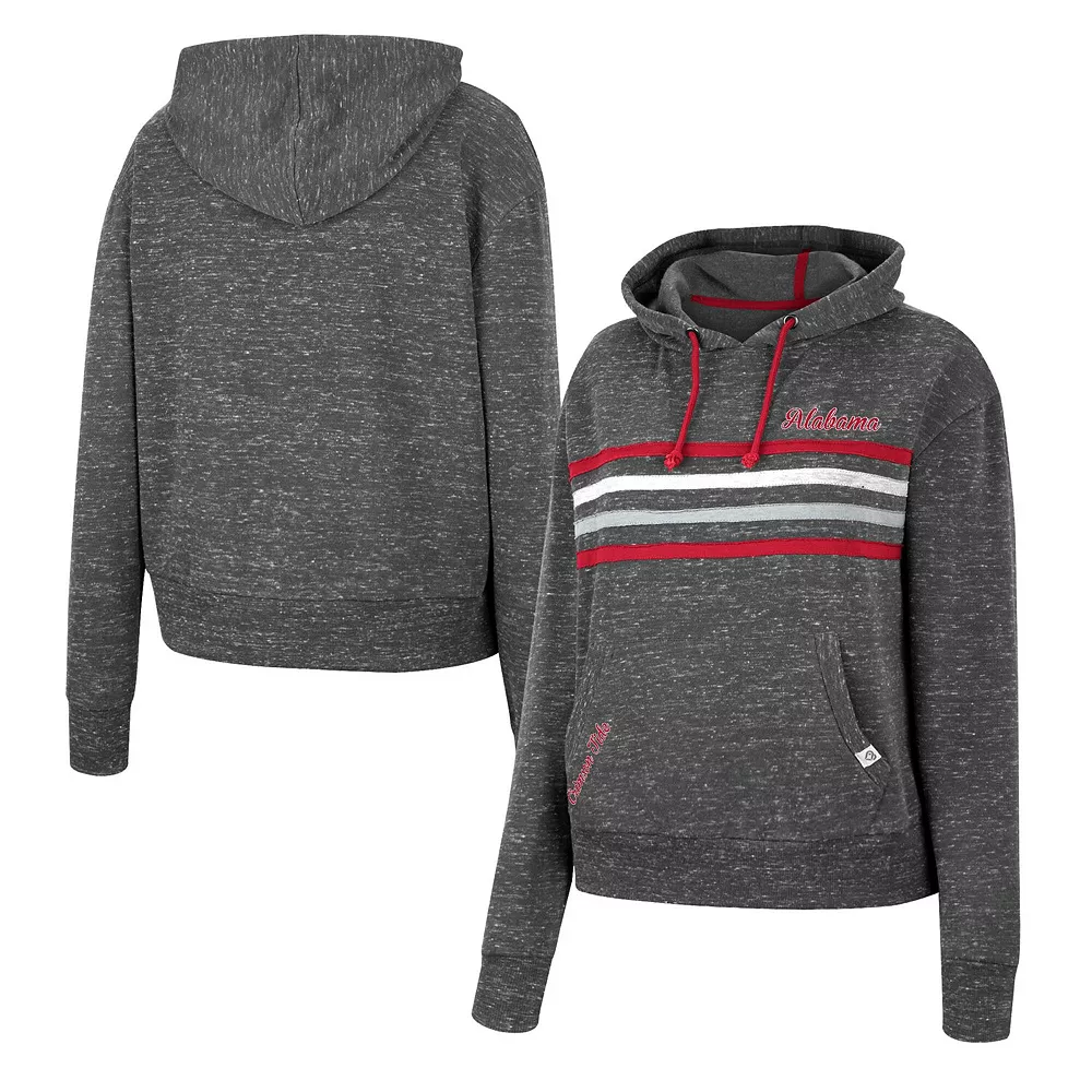 Women's Colosseum Charcoal Alabama Crimson Tide Backstage Speckled Pullover Hoodie