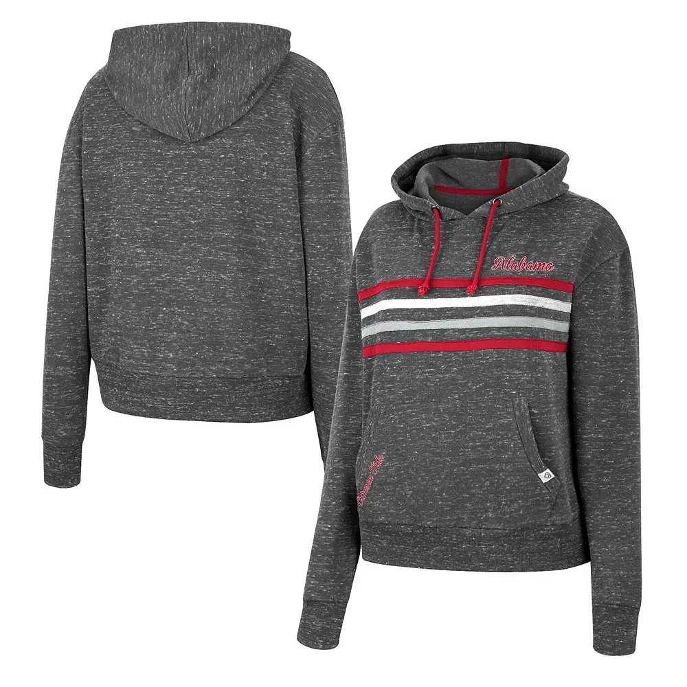 Women's Colosseum Charcoal Alabama Crimson Tide Backstage Speckled Pullover Hoodie - Image 2
