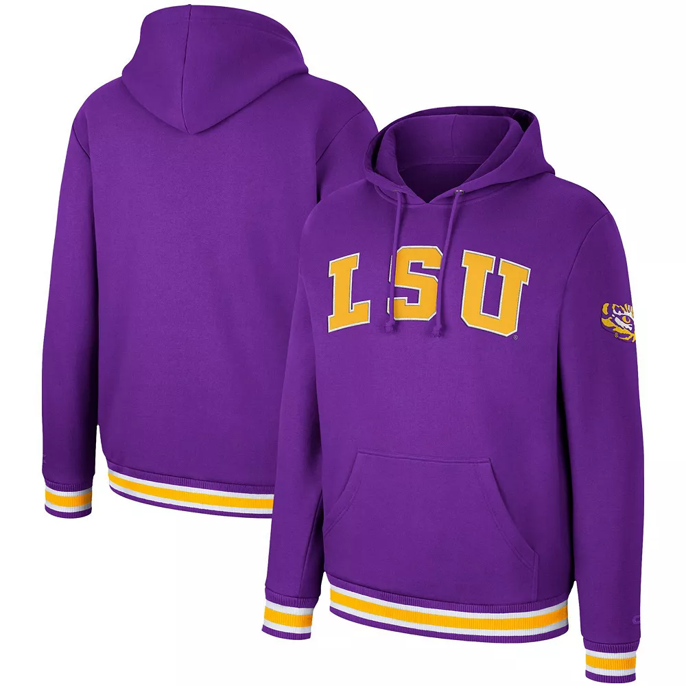 Men's Colosseum Purple LSU Tigers Varsity Arch Pullover Hoodie - Image 2