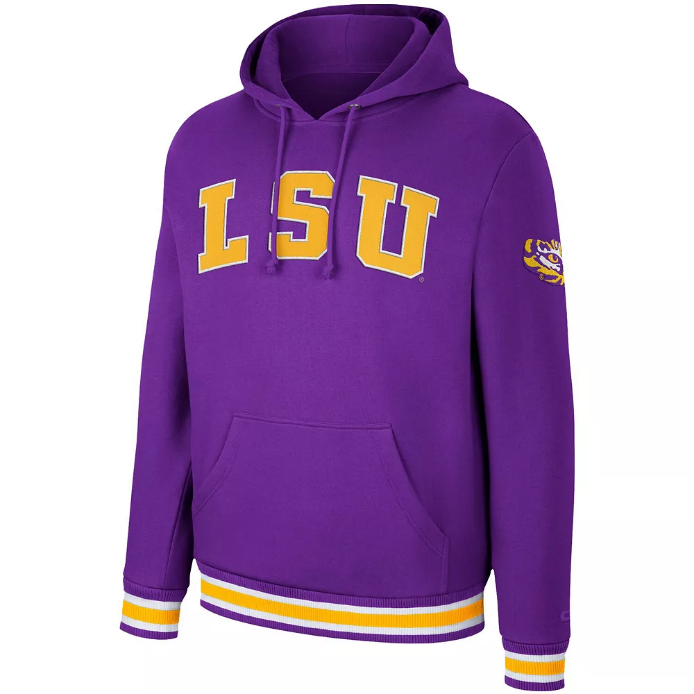 Men's Colosseum Purple LSU Tigers Varsity Arch Pullover Hoodie - Image 3