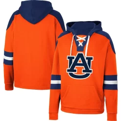 Men's Colosseum Orange Auburn Tigers Lace-Up 4.0 Pullover Hoodie