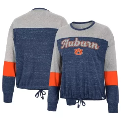 Women's Colosseum Navy Auburn Tigers Joanna Tie Front Long Sleeve T-Shirt