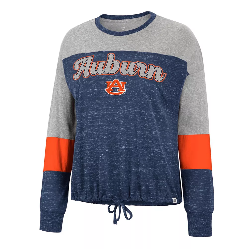 Women's Colosseum Navy Auburn Tigers Joanna Tie Front Long Sleeve T-Shirt - Image 3