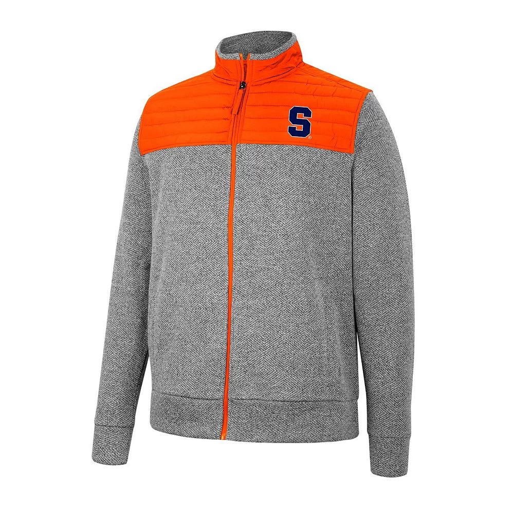 Men's Colosseum Charcoal/Orange Syracuse Orange Putter Herringbone Full-Zip Jacket - Image 3