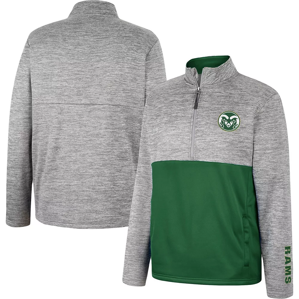 Men's Colosseum Gray Colorado State Rams John Half-Zip Jacket - Image 2