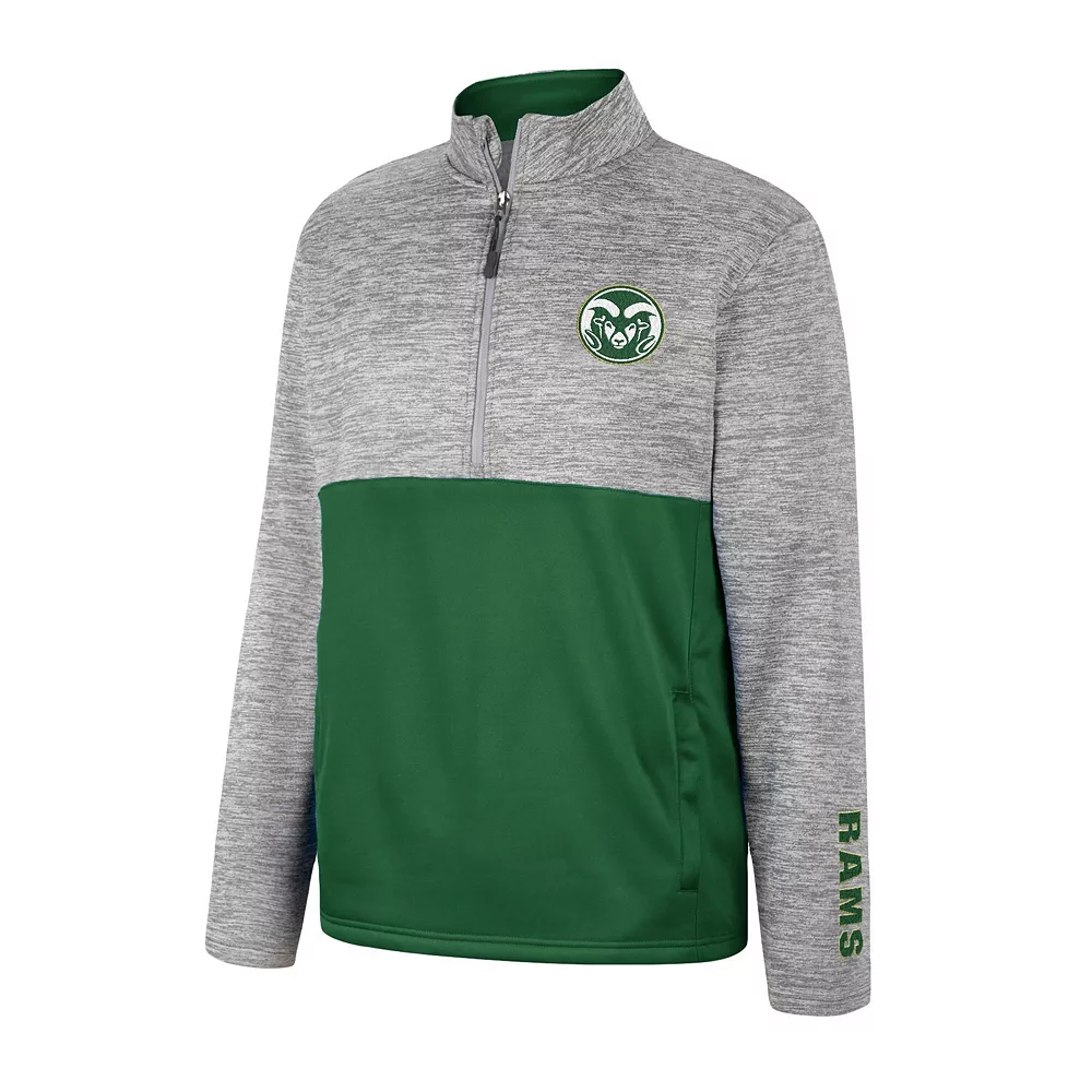 Men's Colosseum Gray Colorado State Rams John Half-Zip Jacket - Image 3