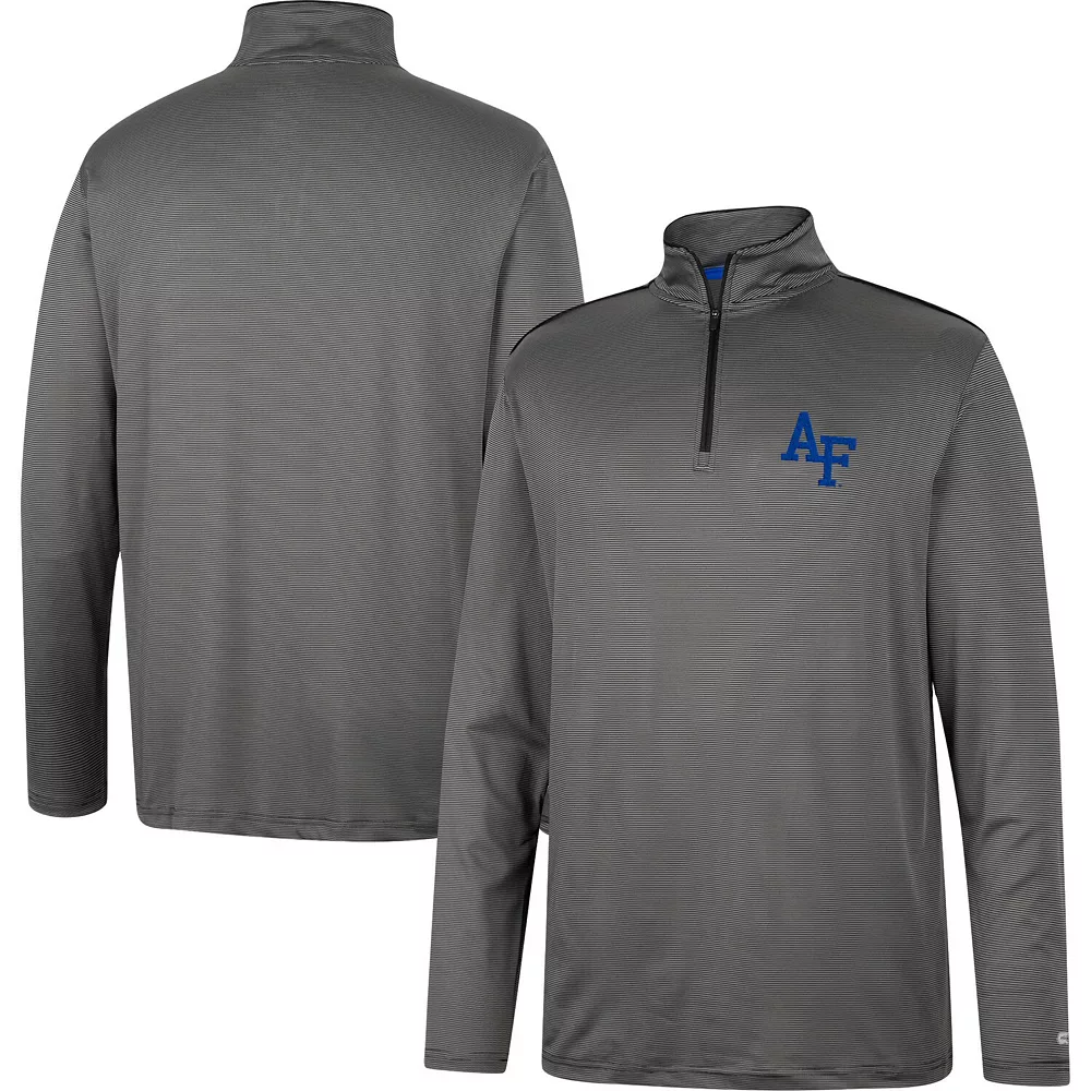 Men's Colosseum Charcoal Air Force Falcons Logo Quarter-Zip Windshirt - Image 2
