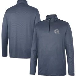 Men's Colosseum Navy Georgetown Hoyas Logo Quarter-Zip Windshirt