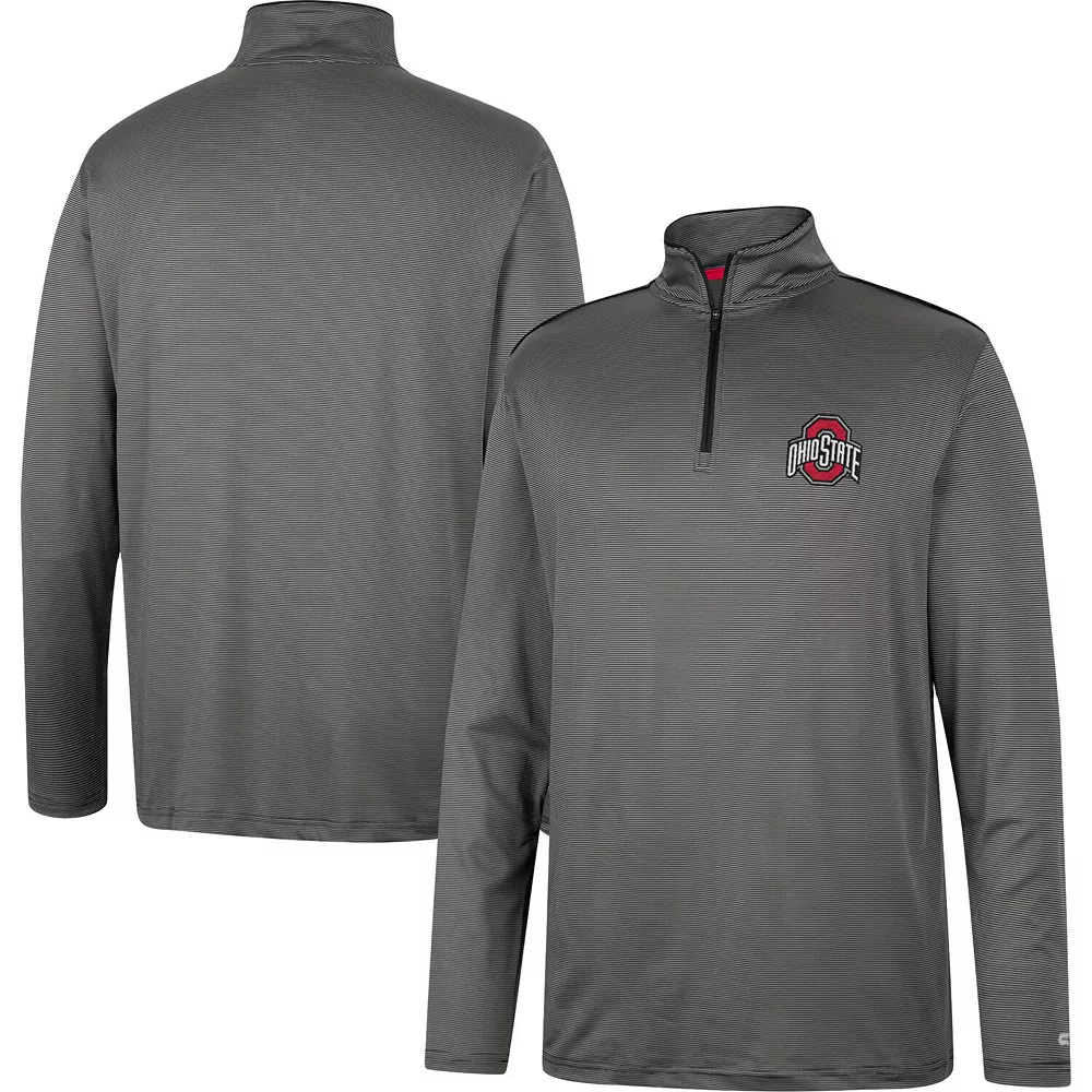 Men's Colosseum Charcoal Ohio State Buckeyes Logo Quarter-Zip Windshirt - Image 2
