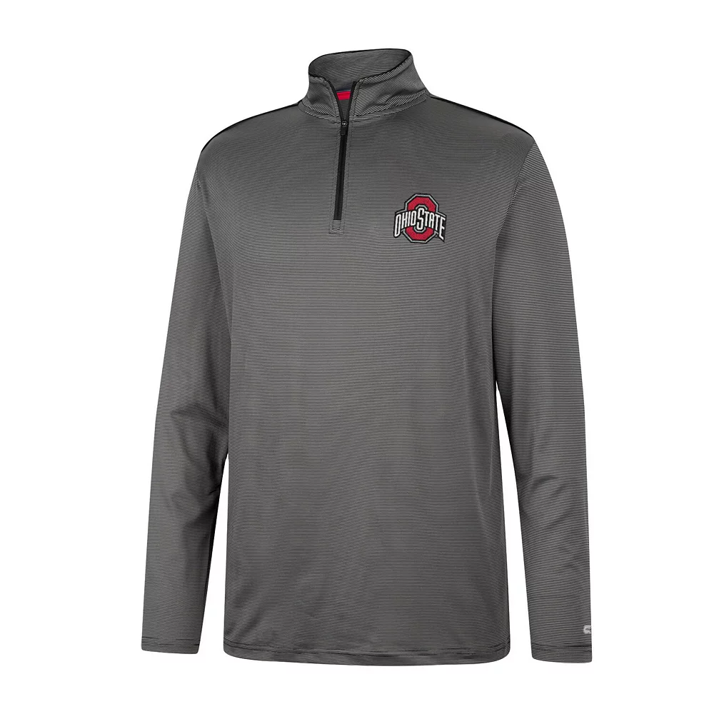 Men's Colosseum Charcoal Ohio State Buckeyes Logo Quarter-Zip Windshirt - Image 3